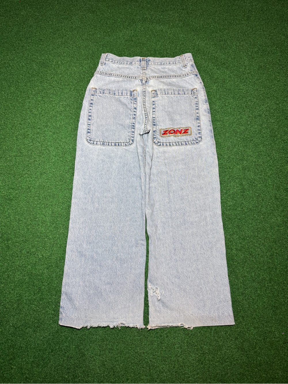 Zonz Super Baggy Jeans Vintage Boys 27x24 Husky RARE JNCO Light Wash Skater Wide